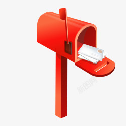 红色烤漆邮箱红色的信箱矢量图高清图片