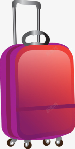 可爱红色行李箱矢量图素材