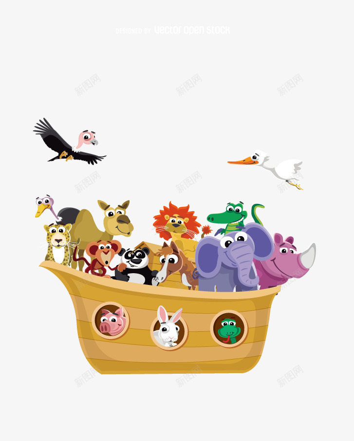 手绘卡通动物png免抠素材_新图网 https://ixintu.com 卡通大象 卡通森林动物 卡通飞禽