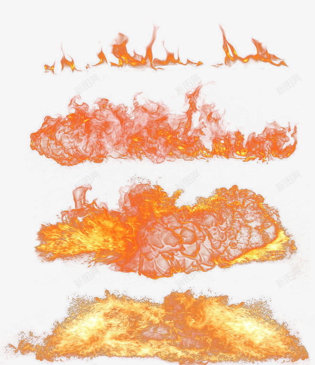 火苗光效psd免抠素材_新图网 https://ixintu.com 光效 橘黄 燃烧 集合