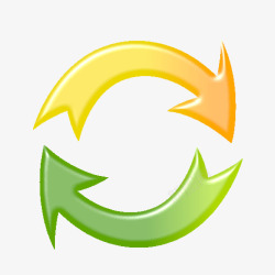 绿色旋转圆环循环箭头矢量图高清图片
