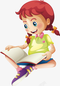 女生看书看书的小女孩高清图片