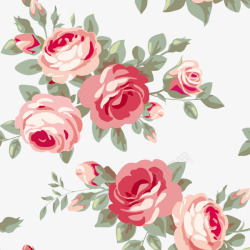 玫瑰庄园元素手绘玫瑰花背景高清图片