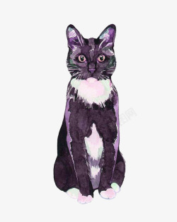 水彩猫素材