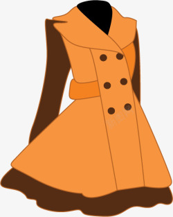 橙色连衣裙秋季连衣裙高清图片