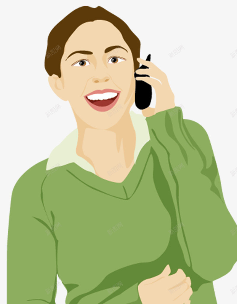 接打电话的人png免抠素材_新图网 https://ixintu.com 接打电话 接电话人物 科技通讯 笑容 笑脸 设计 透明