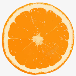香橙插画卡通半个香橙高清图片