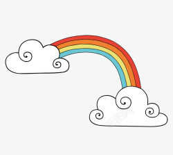 云端上的美女云端上的彩虹矢量图高清图片