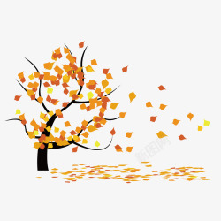 秋季树木插画素材