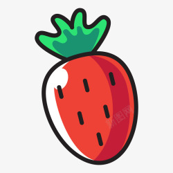 卡通水果彩色手绘草莓食物元素矢量图高清图片