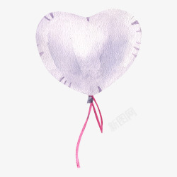 粉紫色气球请柬装饰素材