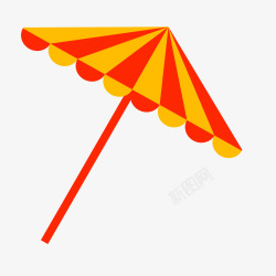 橘色遮阳伞沙滩遮阳伞高清图片