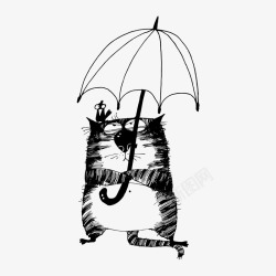 打伞的小猫打伞的小猫高清图片