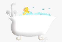 浴池鸭洗澡的小黄鸭高清图片