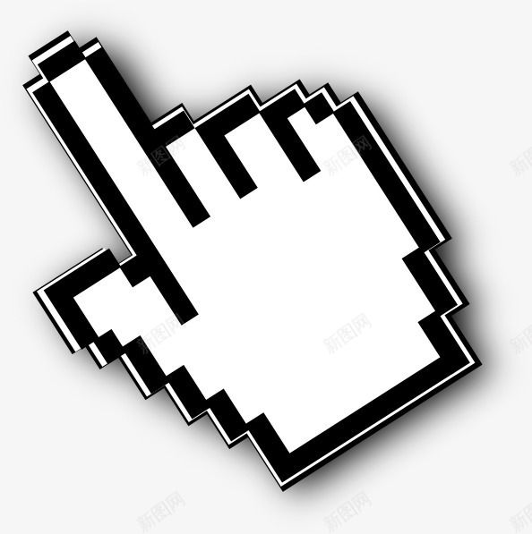 卡通鼠标手箭头图标png_新图网 https://ixintu.com 图标 电脑 白色 箭头 鼠标手