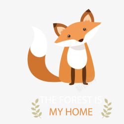 可爱森林狐狸卡片矢量图素材