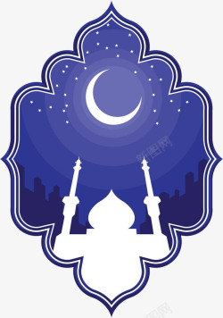 神圣的清真寺斋月插画高清图片