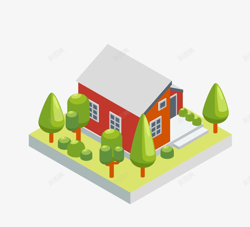 房子三维模型png免抠素材_新图网 https://ixintu.com 三维 别墅 卡通 房子 房屋 手绘 模型 立体