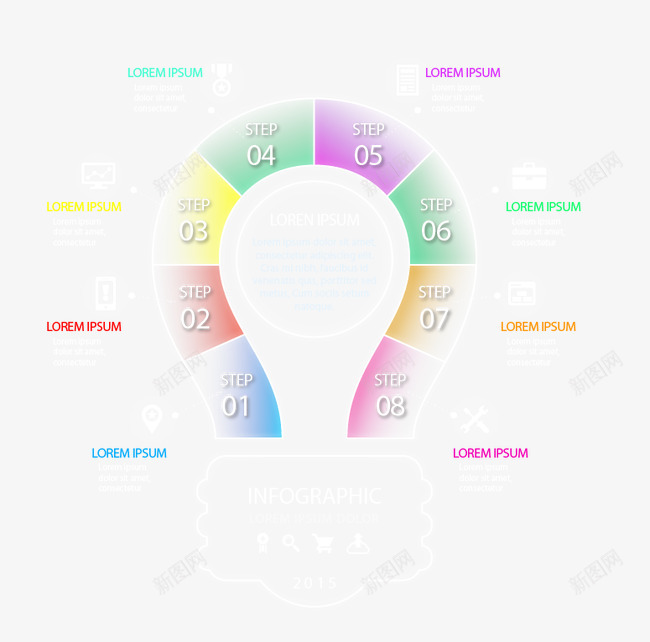 灯泡图表png免抠素材_新图网 https://ixintu.com ppt元素 信息图表 商务信息 齿轮边框