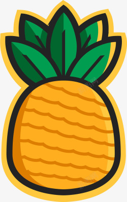 菠萝扁平风格符号矢量图素材