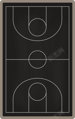 装饰框插画素材篮球运动球场插画矢量图背景