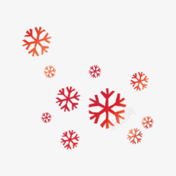 红色雪花圣冬天狂欢装饰素材