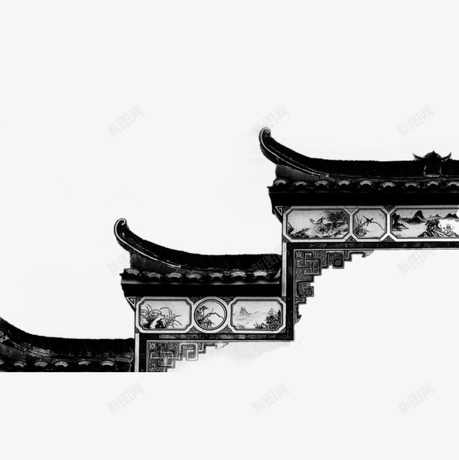 屋檐png免抠素材_新图网 https://ixintu.com 中国风 墙壁 屋檐 房檐