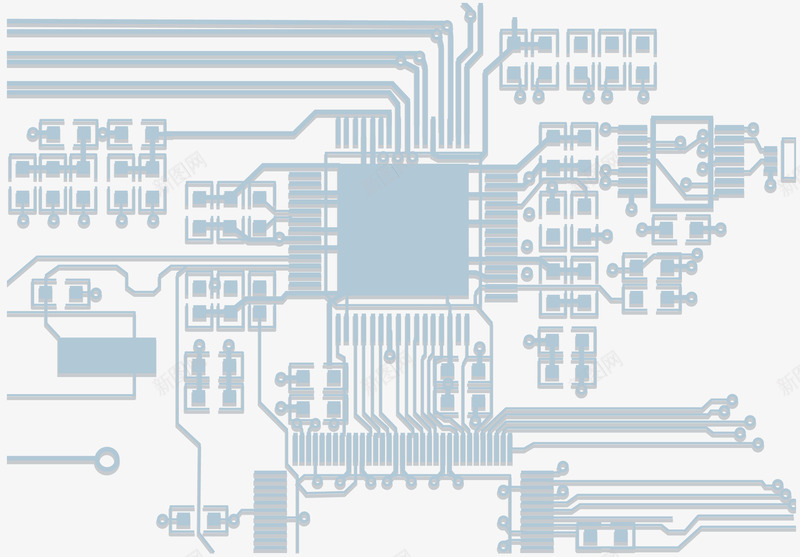 微型集成电路片png免抠素材_新图网 https://ixintu.com 接线图 电子元件 电子元件图 电线图 电脑线路板 电路图 电路板 科技 科技感线条 科技电路图