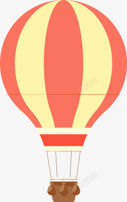 卡通条纹热气球图素材
