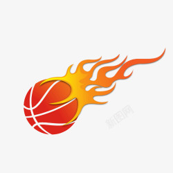 漂亮的图标卡通橙色篮球火球插画图标高清图片