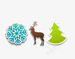 圣诞羚羊矢量图冬天欢乐元素高清图片