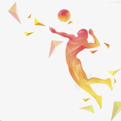 女运动员打排球剪影打排球抽象插画高清图片