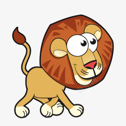 卡通大眼睛的狮子动物矢量图素材