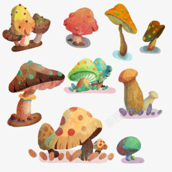 可爱蘑菇造型蘑菇森林高清图片