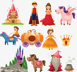 魔法城堡城堡动画动漫动物公主矢量图高清图片