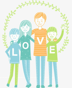 幸福家庭插画矢量图素材