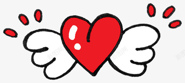 手绘情人节元素png免抠素材_新图网 https://ixintu.com 心 情人节素材 手绘 手绘画 翅膀