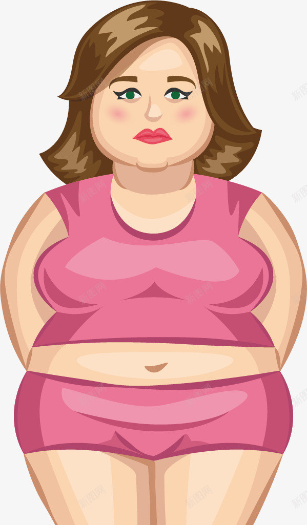 肥胖的女人矢量图ai免抠素材_新图网 https://ixintu.com 卡通人物 水彩画 矢量图 肖像画 肥胖的危害 肥胖的女人 装饰图案