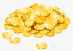 美金硬币矢量插画金光闪闪的金币装饰高清图片