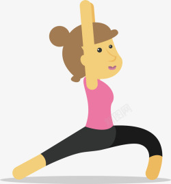 瑜伽健身女生矢量图素材