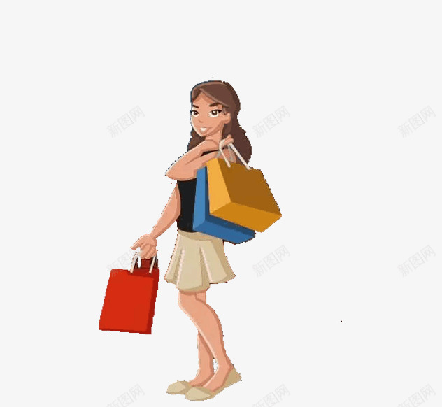 买东西的女生png免抠素材_新图网 https://ixintu.com 女生 学子 步行 购物 逛街