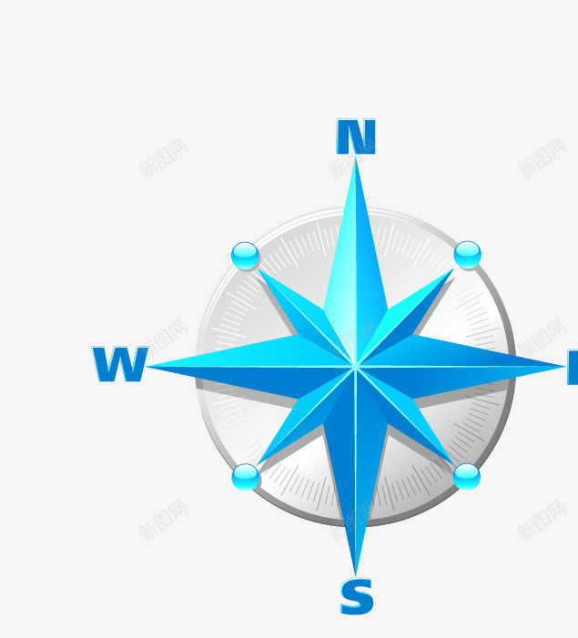 蓝色指南针png免抠素材_新图网 https://ixintu.com 指南针 科技 网络 蓝色