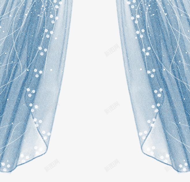 纱布的帘子png免抠素材_新图网 https://ixintu.com 免费PNG 商品实拍 抠图 花纹 蓝色