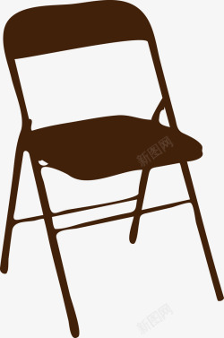 可折叠椅子剪影矢量图素材