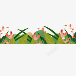 开花的绿色植物绿色植物开花卡通插画高清图片