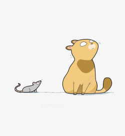 黄色老鼠卡通猫咪高清图片
