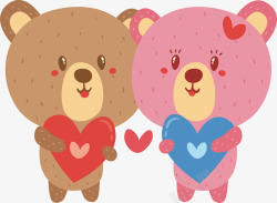 情人节玩偶可爱情侣小熊玩偶矢量图高清图片