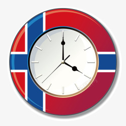 国旗钟表时间元素矢量图素材