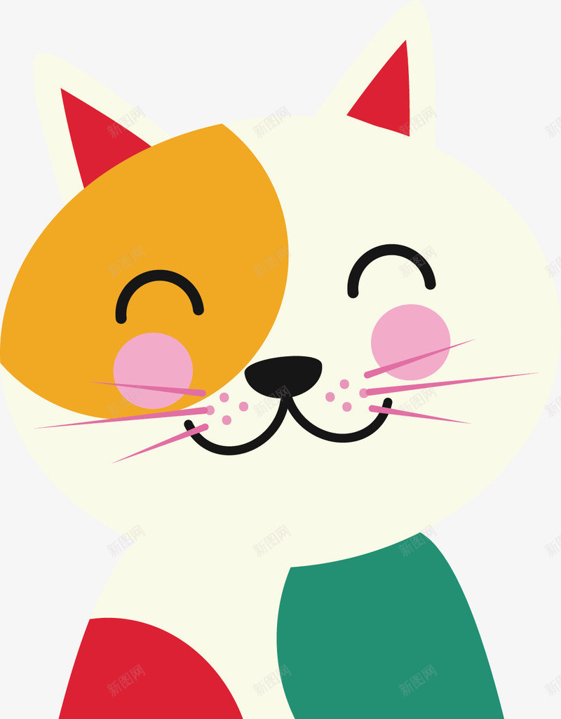 手绘可爱小猫咪png免抠素材_新图网 https://ixintu.com 创意 可爱 小猫咪 彩色图 手绘 手绘图 简单