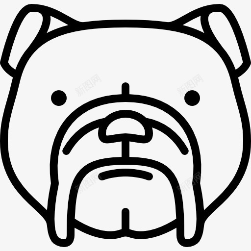 斗牛犬的头图标png_新图网 https://ixintu.com 动物 哺乳动物 宠物 家庭 狗